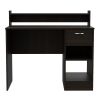 DEPOT E-SHOP Vera Computer Desk with Top Open Shelf, 1-Drawer and 2-Storage Shelves, Black