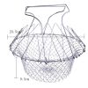 Foldable Fry Basket Multi-Function Fold Basket Stainless Steel Chef Telescopic Basket Fried Filter Drainage Rack for Fried Food or Fruits