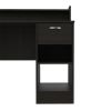 DEPOT E-SHOP Vera Computer Desk with Top Open Shelf, 1-Drawer and 2-Storage Shelves, Black