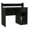 DEPOT E-SHOP Vera Computer Desk with Top Open Shelf, 1-Drawer and 2-Storage Shelves, Black