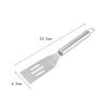 Short Slotted Turner Stainless Steel Flat Spatula for Frying Egg Burger Steak Meat BBQ Kitchen Gadget Tool