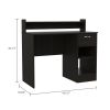 DEPOT E-SHOP Vera Computer Desk with Top Open Shelf, 1-Drawer and 2-Storage Shelves, Black