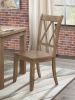 5pc Dining Set Natural Finish Table and 4x Side Chairs Brown Finish Wooden Kitchen Dining Room Furniture