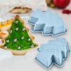 Christmas Tree Cookie Cutter 3 pcs Non-Stick Cupcake Molds Reusable Baking Cups Bakeware Bread Cake Biscuits Molds Chocolate Mold Decorating Tool